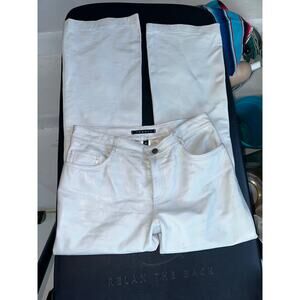 THEORY OFF WHITE LAMB LEATHER JEANS MADE IN ITALY 6